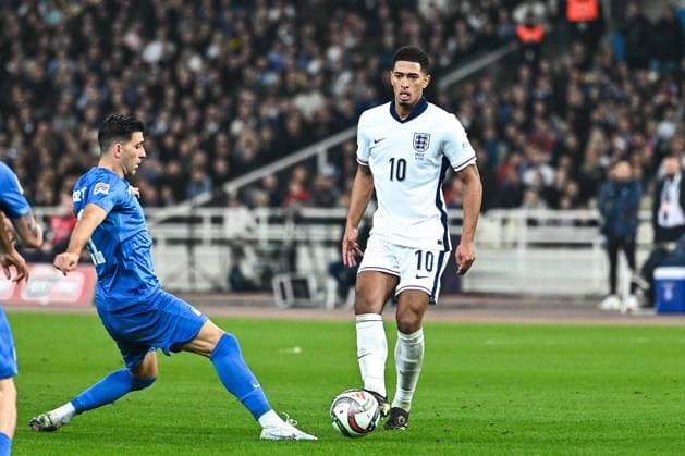 CALCIO - UEFA Nations League - Greece vs England 10 Jude Bellingham of England plays during the UEFA Nations League 2024 25 League B, Group B2 match between Greece and England on November 14, 2024 at OAKA Stadium, in Athens, Greece. Athens Greece  Copyright: xIPAxSport ABACAx