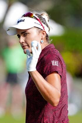 BELLEAIR, FL - NOVEMBER 14: PGA, Golf Herren player Lexi Thompson reacts to making a birdie putt on the 18th hole on November 14, 2024, during the first round of the LPGA, Golf Damen The ANNIKA driven by Gainbridge at Pelican Golf Club in Belleair, Florida. (Photo by Brian Spurlock Icon Sportswire) GOLF: NOV 14 LPGA The ANNIKA driven by Gainbridge at Pelican EDITORIAL USE ONLY Icon241114136