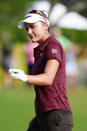 BELLEAIR, FL - NOVEMBER 14: PGA, Golf Herren player Lexi Thompson reacts to making a birdie putt on the 18th hole on November 14, 2024, during the first round of the LPGA, Golf Damen The ANNIKA driven by Gainbridge at Pelican Golf Club in Belleair, Florida. (Photo by Brian Spurlock Icon Sportswire) GOLF: NOV 14 LPGA The ANNIKA driven by Gainbridge at Pelican EDITORIAL USE ONLY Icon241114137