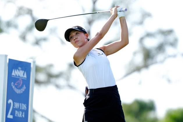 BELLEAIR, FL - NOVEMBER 14: PGA, Golf Herren player Lydia Ko plays her tee shot on the 2nd hole on November 14, 2024, during the first round of the LPGA, Golf Damen The ANNIKA driven by Gainbridge at Pelican Golf Club in Belleair, Florida. (Photo by Brian Spurlock Icon Sportswire) GOLF: NOV 14 LPGA The ANNIKA driven by Gainbridge at Pelican EDITORIAL USE ONLY Icon241114145