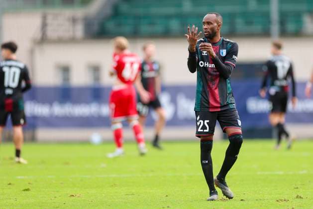 Germany, Hannover, 14 11 2024, Nachwuchsleistungszentrum NLZ, Hannover 96 vs 1 FC Magdeburg Friendly match, Silas Gnaka 1 FC Magdeburg gestures Hannover Nachwuchsleistungszentrum NLZ Germany eu-images-700