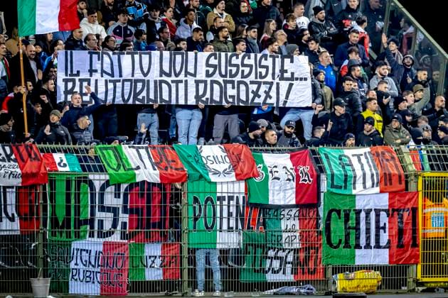 Supporters of Italy, during the match Belgium Italy at the King Baudouin Stadiu for the UEFA Nations League League A Group A2 season 2024 2025 in BRUSSELS, Netherlands on 14 november 2024, photo by Marcel van Dorst EYE4images Defodi 746 200557 Defodi-