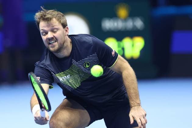 Kevin Krawietz (Germany) controls the ball, Day 6, Nitto ATP, Tennis Herren Finals 2024, INALPI Arena, November 15, 2024, Turin, Italy.