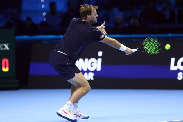 Kevin Krawietz (Germany) controls the ball, Day 6, Nitto ATP, Tennis Herren Finals 2024, INALPI Arena, November 15, 2024, Turin, Italy.