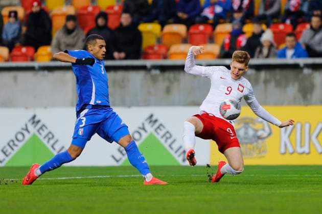 Fußball, U20 Elite League, Polen - Italien Bialystok, 15.11.2024 PILKA NOZNA MECZ ELITE LEAGUE REPREZENTACJI DO LAT 20: POLSKA - WLOCHY - - - U-20 ELITE LEAGUE FOOTBALL MATCH: POLAND - ITALY - - - NZ RIYAD IDRISSI JORDAN MAJCHRZAK Fot. Maciej Gilewski 058sport.pl NEWSPIX.PL --- newspix.pl 
