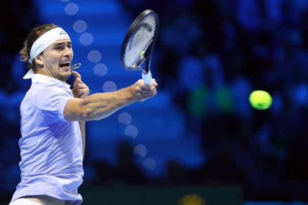 Alexander Zverev (Germany) controls the ball, Day 6, Nitto ATP, Tennis Herren Finals 2024, INALPI Arena, November 15, 2024, Turin, Italy.