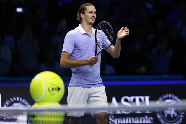 Alexander Zverev (Germany) celebrate after winning, Day 6, Nitto ATP, Tennis Herren Finals 2024, INALPI Arena, November 15, 2024, Turin, Italy.