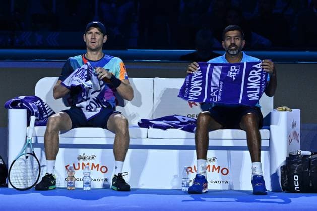 Rohan Bopanna (IND) and Matthew Ebden (AUS) during the Men s Double match against Kevin Krawietz (GER) and Tim Puetz (GER) during day six of the Nitto ATP, Tennis Herren finals 2024 at Inalpi Arena on November 15, 2024 in Turin, Italy.  Copyright: xDomenicoxCippitelli IPAxSportx x xx IPA_51587897 IPA_Agency_IPA51587897