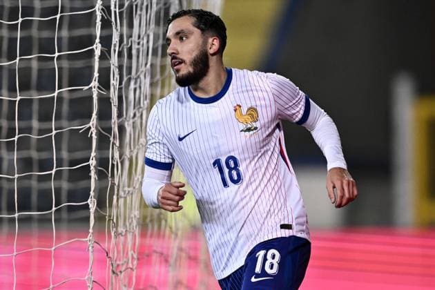 Fußball, U21 Länderspiel, Italien - Frankreich Mp Empoli 15 11 2024 - amichevole Italia-Francia U21, U 21 foto Matteo Papini Image nella foto: esultanza gol Rayan Cherki 