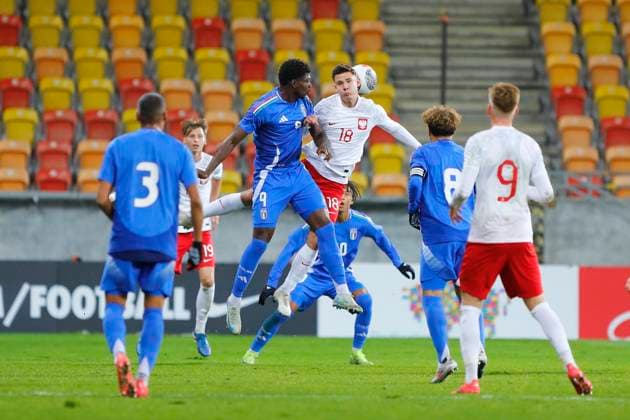Bialystok, 15.11.2024 PILKA NOZNA MECZ ELITE LEAGUE REPREZENTACJI DO LAT 20: POLSKA - WLOCHY - - - U-20 ELITE LEAGUE FOOTBALL MATCH: POLAND - ITALY - - - NZ RIYAD IDRISSI ISMAEL KONATE MARCEL KRAJEWSKI LUCA DI MAGGIO JORDAN MAJCHRZAK Fot. Maciej Gilewski 058sport.pl NEWSPIX.PL --- newspix.pl 