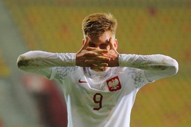Sport Bilder des Tages Bialystok, 15.11.2024 PILKA NOZNA MECZ ELITE LEAGUE REPREZENTACJI DO LAT 20: POLSKA - WLOCHY - - - U-20 ELITE LEAGUE FOOTBALL MATCH: POLAND - ITALY - - - NZ JORDAN MAJCHRZAK GOL RADOSC GEST Fot. Maciej Gilewski 058sport.pl NEWSPIX.PL --- newspix.pl 