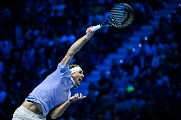 15th November 2024; Inalpi Arena, Turin, Italy; Nitto ATP, Tennis Herren Finals 2024 Day 6; Alexander Zverev of Germany in action against Carlos Alcaraz of Spain  ActionPlus12715504 BestxImages