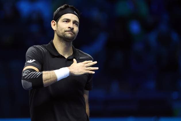 Marcelo Arevalo (El Salvador) celebrate after winning, Day 6, Nitto ATP, Tennis Herren Finals 2024, INALPI Arena, November 15, 2024, Turin, Italy.