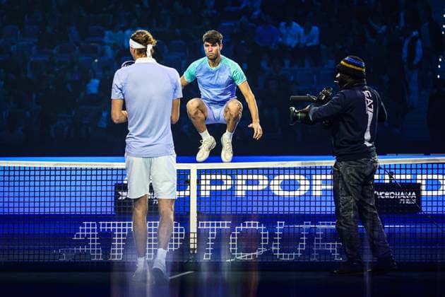November 15, 2024, Turin, Italy: Alexander Zverev of Germany seen after the Men s Singles Round match against Carlos Alcaraz of Spain during day six of the Nitto ATP, Tennis Herren finals 2024 at Inalpi Arena. Carlos Alcaraz VS Alexander Zverev - 2-0 Zverev. Turin Italy - ZUMAs197 20241115_aaa_s197_154 Copyright: xMiguelxReisx