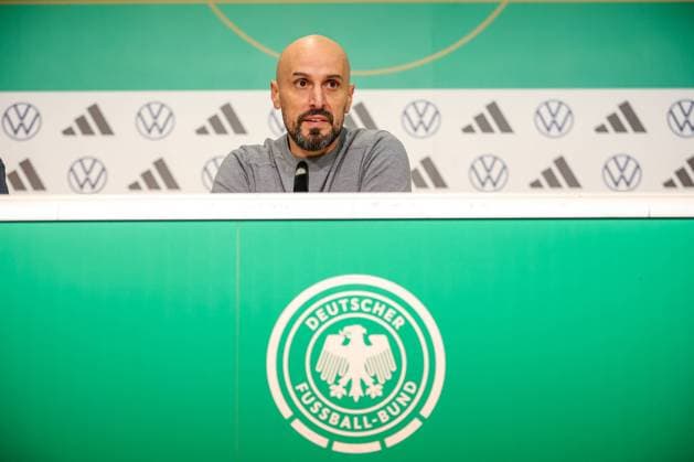 15 11 2024, Football, U21 international match Germany Denmark, Tivoli Stadium Aachen, 2024 2025 season Head coach Antonio Di Salvo at the press conference after the international match North Rhine-Westphalia Germany