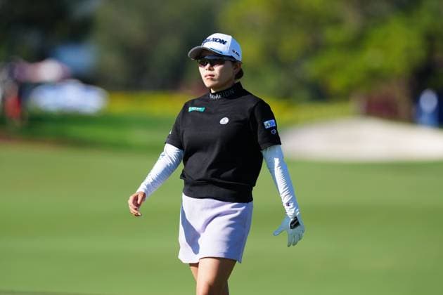 BELLEAIR, FL - NOVEMBER 15: LPGA, Golf Damen golfer Minami Katsu walks the second hole on November 15, 2024, during the second round of the LPGA The ANNIKA driven by Gainbridge at Pelican Golf Club in Belleair, Florida. (Photo by Brian Spurlock Icon Sportswire) GOLF: NOV 15 LPGA The ANNIKA driven by Gainbridge at Pelican EDITORIAL USE ONLY Icon24111560