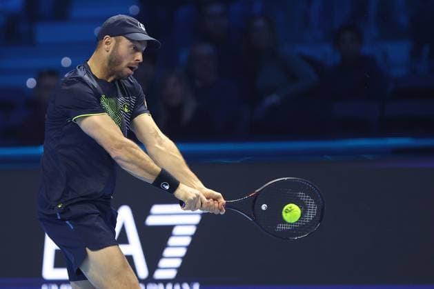 Tim Puetz (Germany) controls the ball, Day 7, Nitto ATP, Tennis Herren Finals 2024, INALPI Arena, November 16, 2024, Turin, Italy.