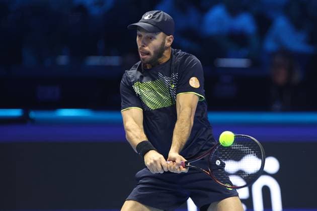 Tim Puetz (Germany) controls the ball, Day 7, Nitto ATP, Tennis Herren Finals 2024, INALPI Arena, November 16, 2024, Turin, Italy.