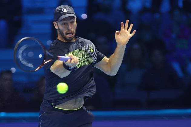 Tim Puetz (Germany) controls the ball, Day 7, Nitto ATP, Tennis Herren Finals 2024, INALPI Arena, November 16, 2024, Turin, Italy.
