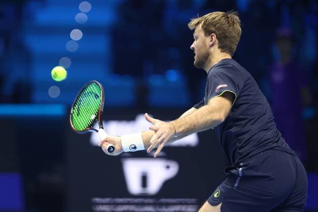 Kevin Krawietz (Germany) controls the ball, Day 7, Nitto ATP, Tennis Herren Finals 2024, INALPI Arena, November 16, 2024, Turin, Italy.