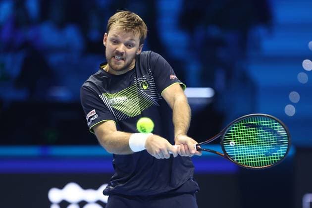 Kevin Krawietz (Germany) controls the ball, Day 7, Nitto ATP, Tennis Herren Finals 2024, INALPI Arena, November 16, 2024, Turin, Italy.