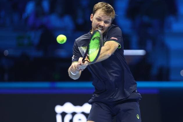 Kevin Krawietz (Germany) controls the ball, Day 7, Nitto ATP, Tennis Herren Finals 2024, INALPI Arena, November 16, 2024, Turin, Italy.
