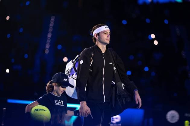 United States Taylor Fritz before the singles tennis match of the ATP, Tennis Herren World Tour Finals against Germany s Alexander Zverev at the Inalpi Arena in Turin, Italy - - Saturday, November 16, 2024.  Copyright: xMarcoxAlpozzi LaPressex