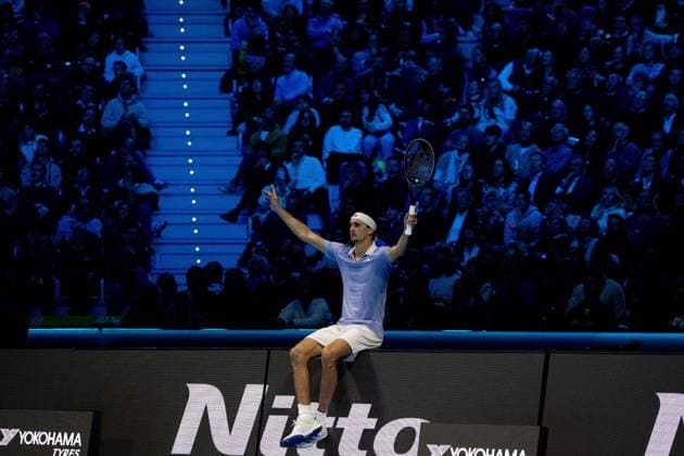 Sport Themen der Woche KW46 Sport Bilder des Tages Germany s Alexander Zverev react at video review during the singles tennis match of the ATP, Tennis Herren World Tour Finals against United States Taylor Fritz at the Inalpi Arena in Turin, Italy - - Saturday, November 16, 2024.  Copyright: xMarcoxAlpozzi LaPressex
