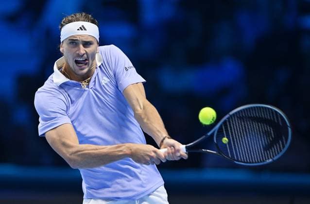 November 16, 2024, Turin: Alexander Zverev of Germany plays the match against Taylor Fritz of USA during the match of Nitto ATP, Tennis Herren Finals in Turin, Italy, 16 November 2024 ..The ATP men s singleworld number 1 is preparing for the ATP Finals that will run from 10-17 November in Turin ANSA ALESSANDRO DI MARCO Nitto Atp Finals  - ZUMAa110 20241116_zaf_a110_004 Copyright: xAlessandroxDixMarcox