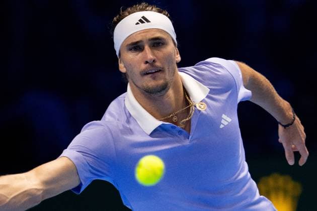 Germany s Alexander Zverev returns the ball to United States Taylor Fritz during& xa0;their singles tennis match of the ATP, Tennis Herren World Tour Finals at the Inalpi Arena, in Turin, Italy - - Saturday, November 16, 2024.  Copyright: xMarcoxAlpozzi LaPressex