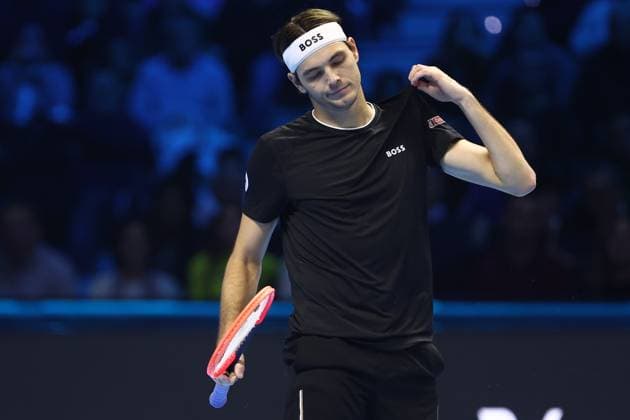 Taylor Fritz (USA) looks on, Day 7, Nitto ATP, Tennis Herren Finals 2024, INALPI Arena, November 16, 2024, Turin, Italy.
