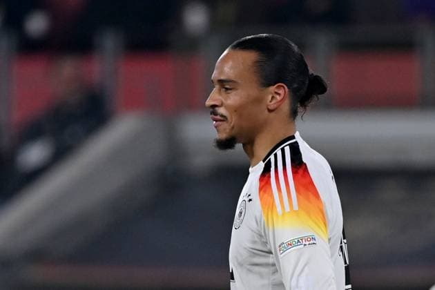 16 11 2024, xjrdrx, Football UEFA Nations League, Germany Bosnia Herzegovina emspor, v l Leroy Sane German National Football Team DFB DFL DFB REGULATIONS PROHIBIT ANY USE OF PHOTOGRAPHS as IMAGE SEQUENCES and or QUASI VIDEO Freiburg