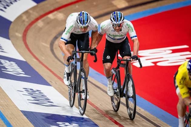 KLUGE Roger, REINHARDT Theo Lotto Zesdaagse Vlaanderen Gent 2024 KLUGE Roger REINHARDT Theo GER Schneider Electric Germany Landscape horizontal Landscape Event Event Lotto Zesdaagse Vlaanderen Gent 2024 Category Category Cycling Track Cycling Sixdays Elite Men Location Location Europe Belgium Gent Citadelpark tÂ Kuipke Discipline Madison Distance m Date Date 16 11 2024 Saturday Day 6