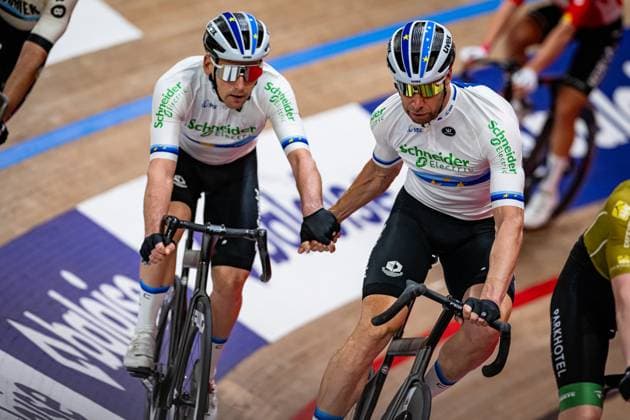 KLUGE Roger, REINHARDT Theo Lotto Zesdaagse Vlaanderen Gent 2024 KLUGE Roger REINHARDT Theo GER Schneider Electric Germany Landscape horizontal Landscape Event Event Lotto Zesdaagse Vlaanderen Gent 2024 Category Category Cycling Track Cycling Sixdays Elite Men Location Location Europe Belgium Gent Citadelpark tÂ Kuipke Discipline Madison Distance m Date Date 16 11 2024 Saturday Day 6