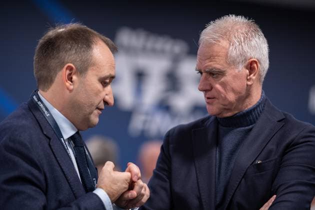 Lo Russo and Zangrillo attendÕs ATP, Tennis Herren Finals closing press conference, PK, Pressekonferenz at the Inalpi Arena in Turin, Italy - - Saturday, November 16, 2024.  Copyright: xMarcoxAlpozzi LaPressex