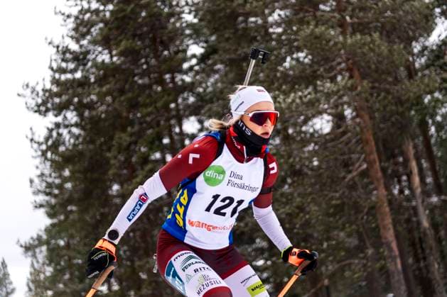 241117 Annija Keita Sabule of Latvia competes in the women s 7,5km sprint during the Swedish Premiere in biathlon on November 17, 2024 in Idre Photo Sara Damne BILDBYRAN kod SD MT0697 skidskytte biathlon skiskyting sverigepremiären sverigepremiär swedish premiere sverige bbeng  Copyright: SARAxDAMNE BB241117SD076