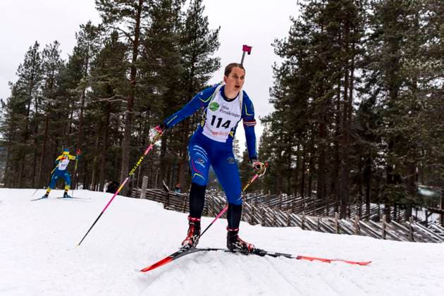 241117 Hanna Gunnari of Sweden competes in the women s 7,5km sprint during the Swedish Premiere in biathlon on November 17, 2024 in Idre Photo Sara Damne BILDBYRAN kod SD MT0697 skidskytte biathlon skiskyting sverigepremiären sverigepremiär swedish premiere sverige bbeng  Copyright: SARAxDAMNE BB241117SD101