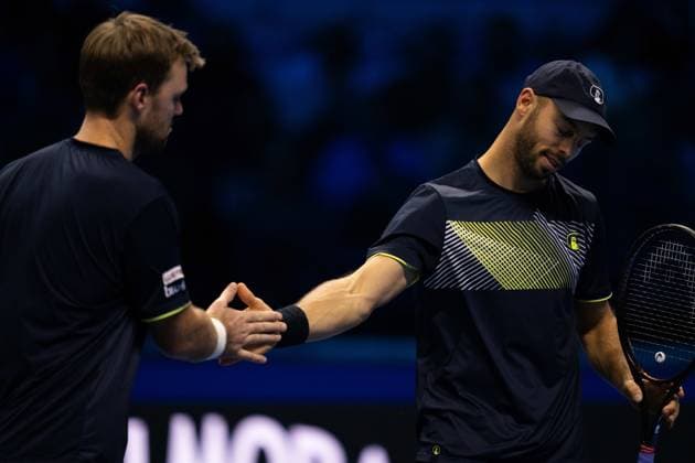 Germany s Kevin Krawietz, and Tim Puetz& xa0;during the final match against El Salvador s Marcelo Arevalo, and Croatia s Mate Pavic at the Inalpi Arena in Turin, Italy - - Sunday, November 17, 2024.  Copyright: xMarcoxAlpozzi LaPressex