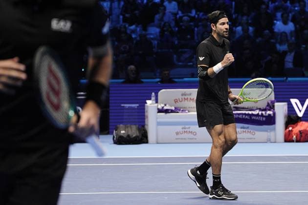 Germany s Kevin Krawietz, and Tim Puetz& xa0; celebrates after winning the double final tennis match of the ATP, Tennis Herren World Tour Finals at the Inalpi Arena in Turin, Italy - - Sunday, November 17, 2024.  Copyright: xMarcoxAlpozzi LaPressex