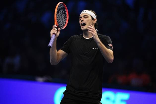 United States Taylor Fritz reacts during& xa0;their singles tennis final match of the ATP, Tennis Herren World Tour Finals at the Inalpi Arena, in Turin, Italy - - Sunday, November 17, 2024.  Copyright: xMarcoxAlpozzi LaPressex