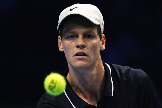 Italy s Jannik Sinner react during the singles final tennis match of the ATP, Tennis Herren World Tour Finals against United States Taylor Fritz at the Inalpi Arena in Turin, Italy - - Sunday, November 17, 2024.  Copyright: xMarcoxAlpozzi LaPressex