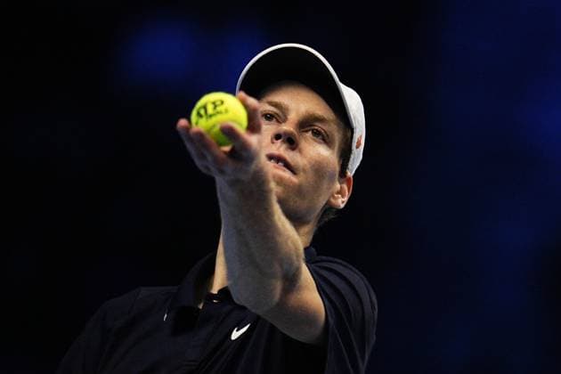 Italy s Jannik Sinner returns the ball to United States Taylor Fritz during& xa0;their singles tennis final match of the ATP, Tennis Herren World Tour Finals at the Inalpi Arena, in Turin, Italy - - Sunday, November 17, 2024.  Copyright: xMarcoxAlpozzi LaPressex