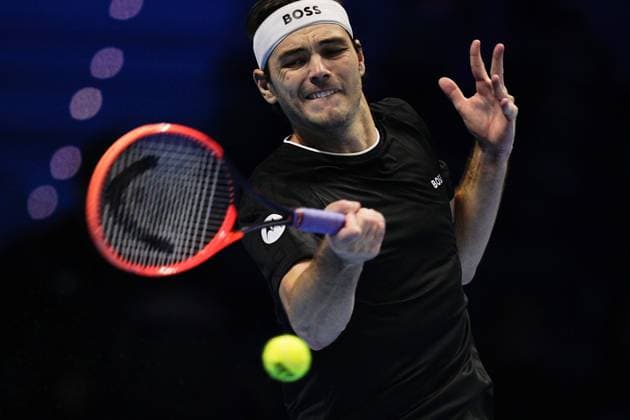 United States Taylor Fritz reacts during& xa0;their singles tennis final match of the ATP, Tennis Herren World Tour Finals at the Inalpi Arena, in Turin, Italy - - Sunday, November 17, 2024.  Copyright: xMarcoxAlpozzi LaPressex