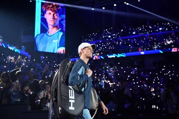 November 17, 2024, Turin: Jannik sinner of Italy plays the match against Taylor Fritz of USA during the final match men s single of Nitto ATP, Tennis Herren Finals in Turin, Italy, 17 November 2024 ..The ATP men s double world number 1 is preparing for the ATP Finals that will run from 10-17 November in Turin ANSA ALESSANDRO DI MARCO NITTO ATP FINALS TORINO 2024  - ZUMAa110 20241117_zaf_a110_029 Copyright: xAlessandroxDixMarcox
