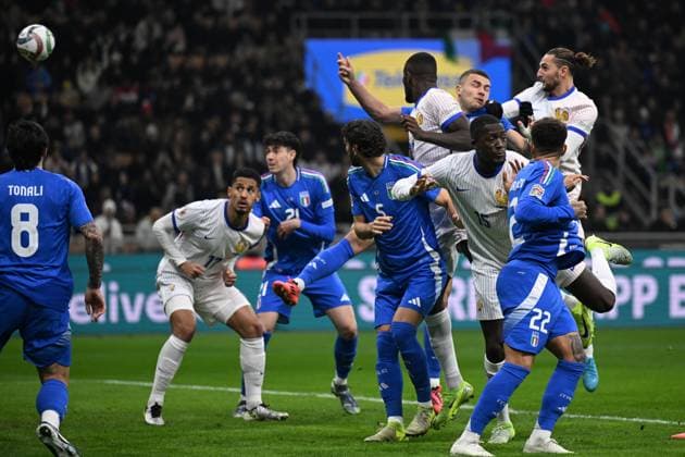 Mg Milano 17 11 2024 - Nations League Italia-Francia foto Matteo Gribaudi Image nella foto: gol Adrien Rabiot 