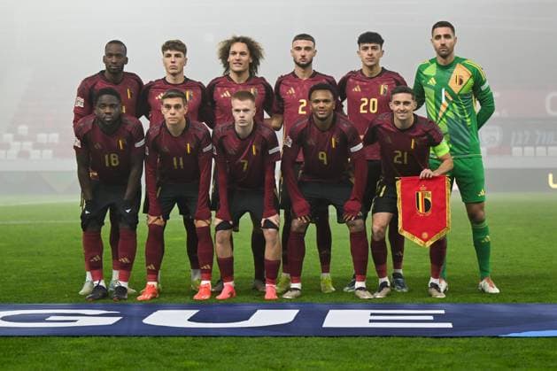 Belgium for team photo lined up during the UEFA Nations League match between Israel vs. Belgium on 17th November 2024 at the Bozsik Arena stadium in Budapest, Hungary  Copyright: xVincenzoxOrlando IPAxSportx xipax xx IPA_51637413 IPA_Agency_IPA51637413