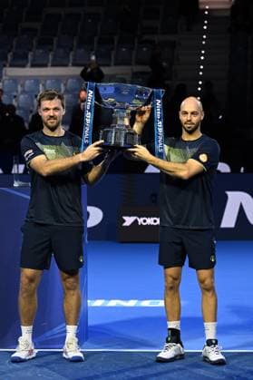 Foto IPP Massimo Rana Torino 17-11-2024 Tennis ATP, Tennis Herren Finals 2024 nella foto i vincitori del doppio tim puetz e kevin krawietz Italy Photo Press - World Copyright italy  Copyright: xR4924_italyphotopressx