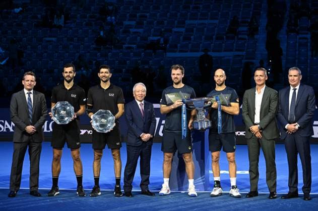 Foto IPP Massimo Rana Torino 17-11-2024 Tennis ATP, Tennis Herren Finals 2024 nella foto i vincitori del doppio tim puetz e kevin krawietz Italy Photo Press - World Copyright italy  Copyright: xR4924_italyphotopressx