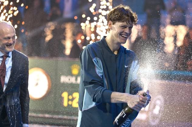 Foto IPP Massimo Rana Torino 17-11-2024 Tennis ATP, Tennis Herren Finals 2024 nella foto jannik sinner vincitore Italy Photo Press - World Copyright italy  Copyright: xR4924_italyphotopressx