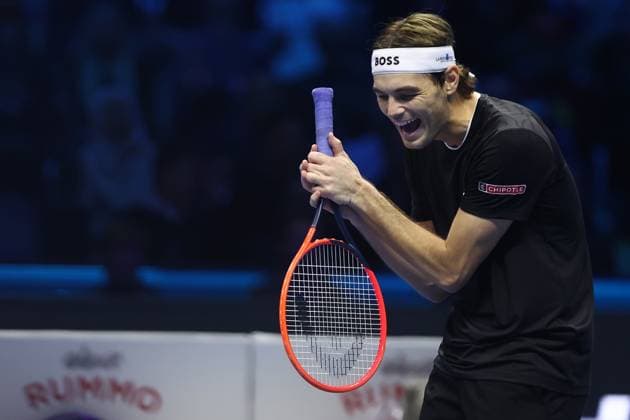 Jannik Sinner vs Taylor Fritz Taylor Fritz of USA looks dejected during the final singles match between Jannik Sinner of Italy and Taylor Fritz of USA on Day eight of the Nitto ATP, Tennis Herren World Tour Finals. Torino Inalpi Arena Italy Copyright: xMarcoxCanonierox